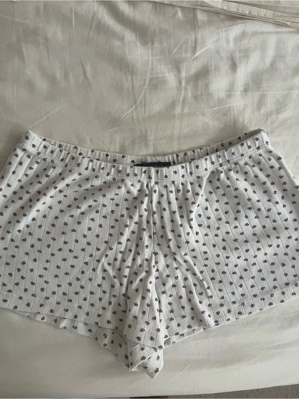 Brandy Melville White and Red PJ Shorts